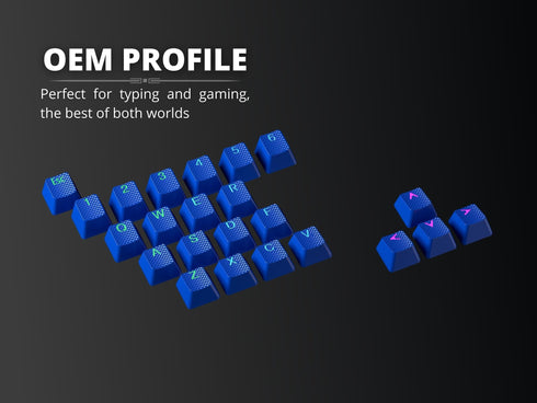 Rubberized TPR Keycaps - 23 Keys - Ranked